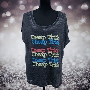 Chaser Cheap Trick Acid Wash Boho Graphic Tee